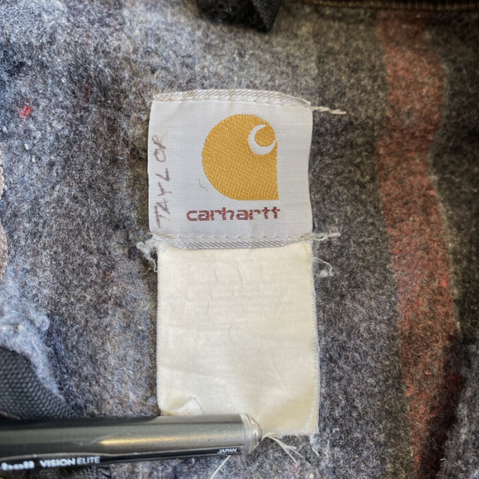 Vintage Carhartt Detroit Jacket J97 Black USA UFCW Made Size Large Blanket Lined