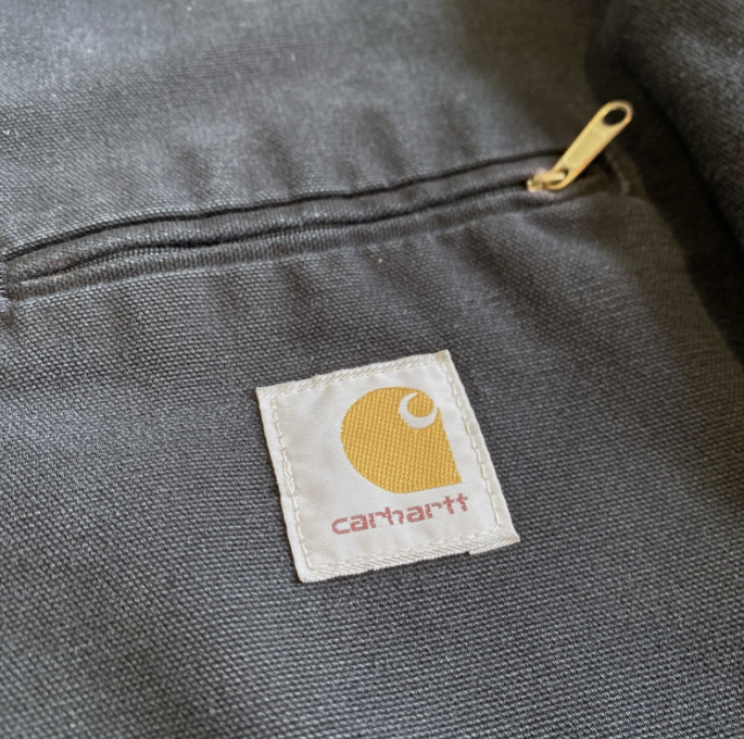 Vintage Carhartt Detroit Jacket J97 Black USA UFCW Made Size Large Blanket Lined