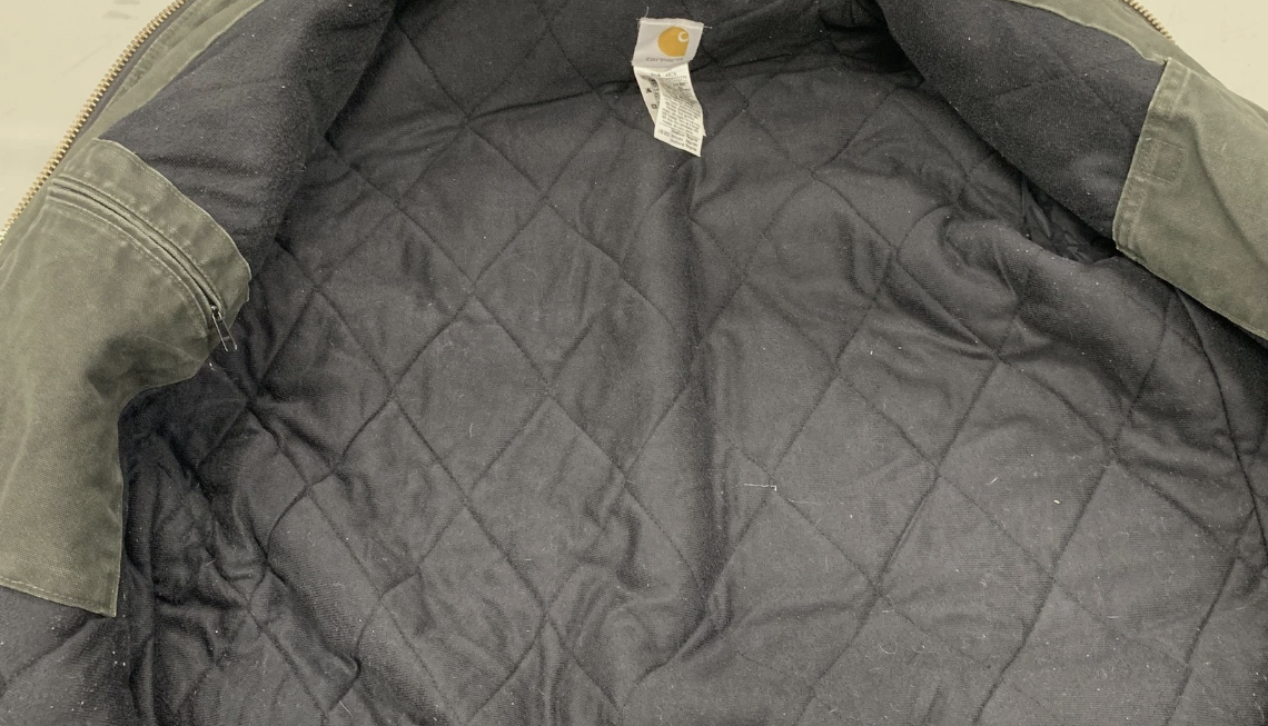 Men's Carhartt Black Solid Full Zip Hooded Jacket J130 MOB Medium