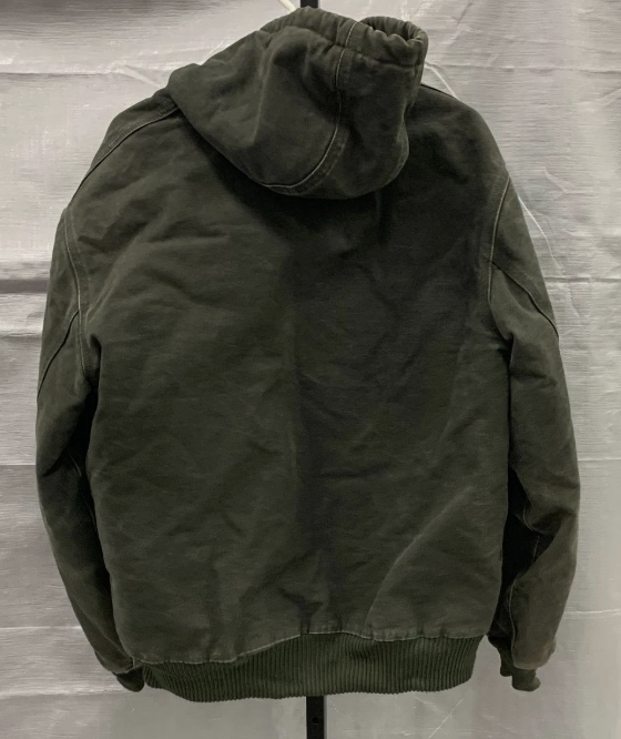 Men's Carhartt Black Solid Full Zip Hooded Jacket J130 MOB Medium