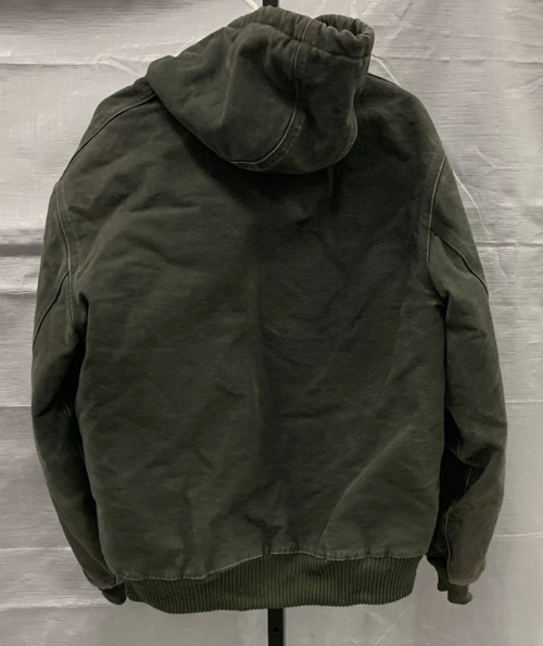 Men's Carhartt Black Solid Full Zip Hooded Jacket J130 MOB Medium