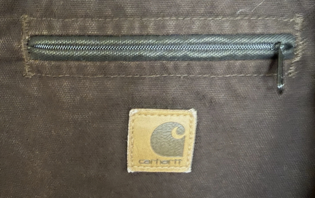 Vtg Carhartt Detroit Blanket Lined Men Large Cotton Duck Jacket USA J97 DKB Or
