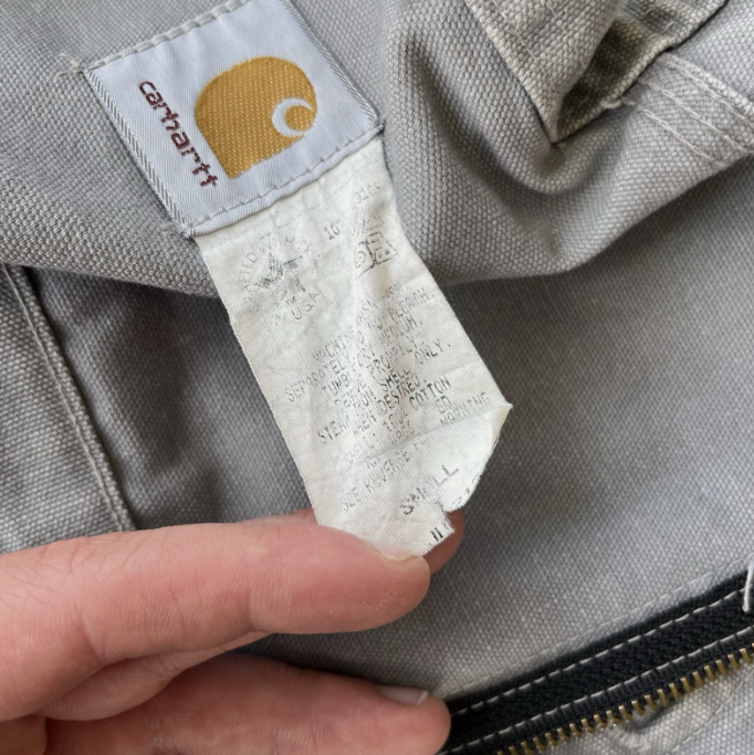 vintage 90’s carhartt wip ju1213 unlined detroit jacket in metal gray size small