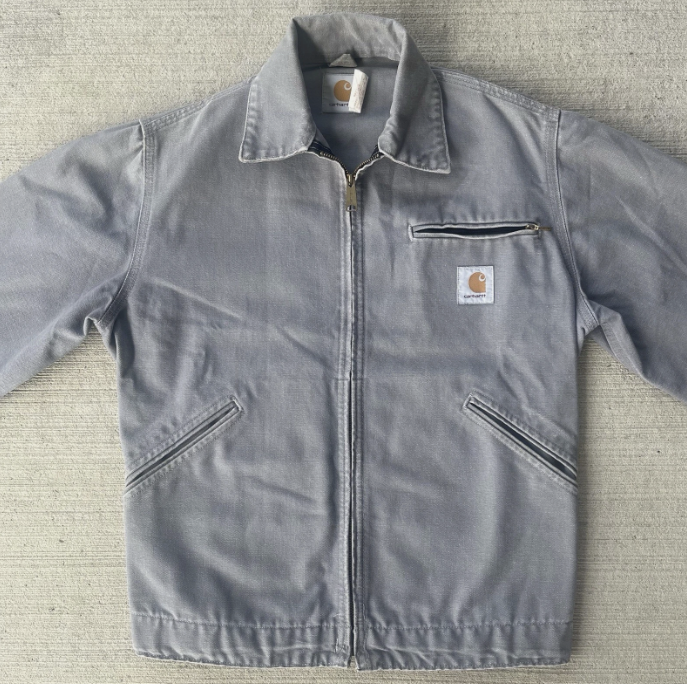 vintage 90’s carhartt wip ju1213 unlined detroit jacket in metal gray size small