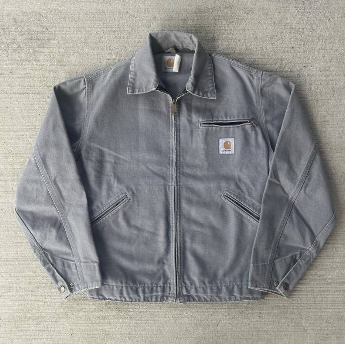 vintage 90’s carhartt wip ju1213 unlined detroit jacket in metal gray size small