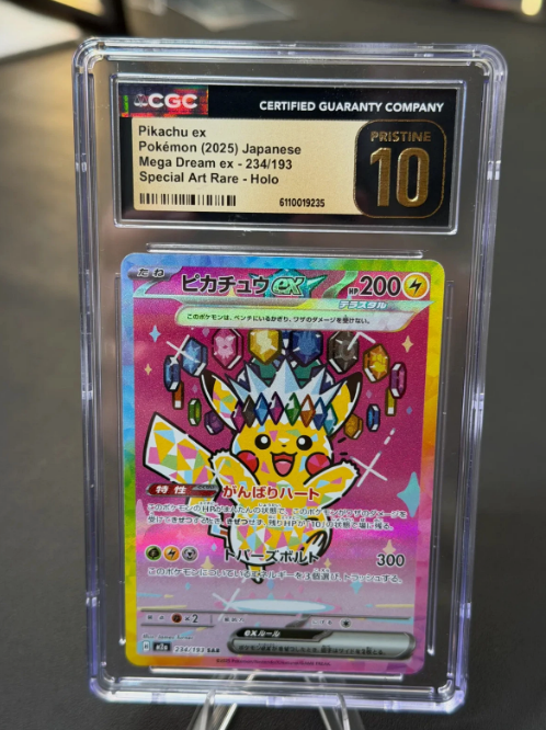 Pikachu ex #234/193 Mega Dream ex CGC Pristine 10 Japanese Pokemon Slab