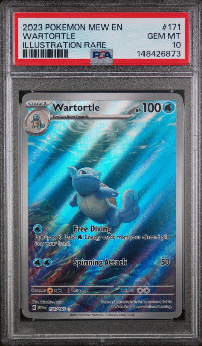 2023 POKEMON MEW EN-151 ILLUSTRATION RARE #171 WARTORTLE PSA 10