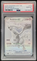 2025 Pokemon White Flare #173/086 Reshiram ex Black and White Rare PSA 10
